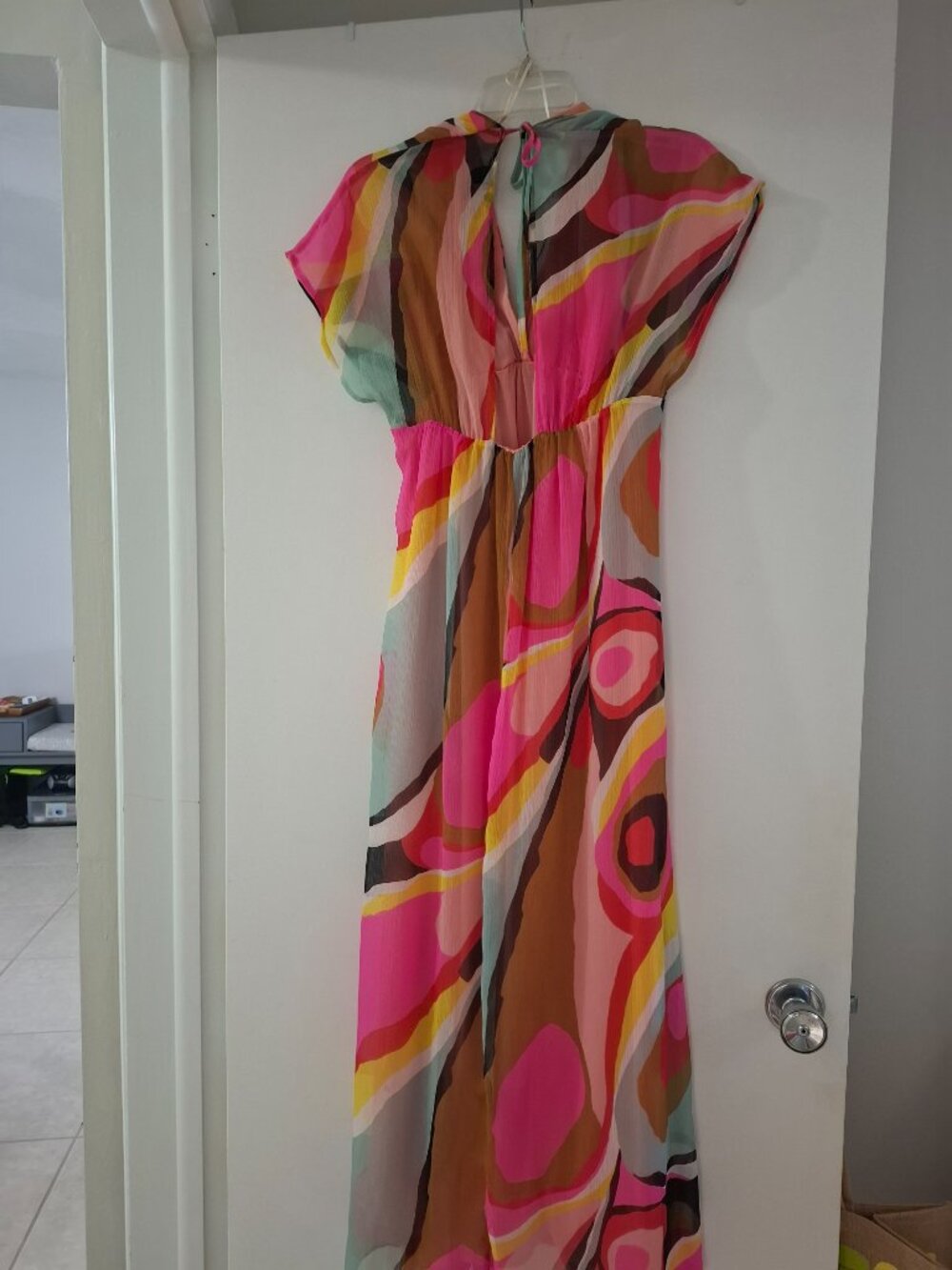Beautiful H&M Geometric Print Maxi Dress Size 10 - Picture 3 of 9